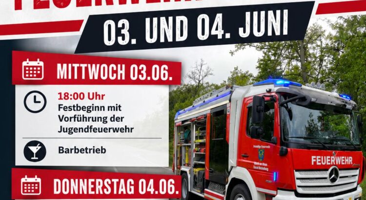 Flyer Feuerwehrfest Buechelberg 3. & 4.6.2026